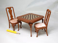 Stunning Edward Chapman chess table & two chairs, 1988.  Available (NOT SOLD OUT) - please read description.