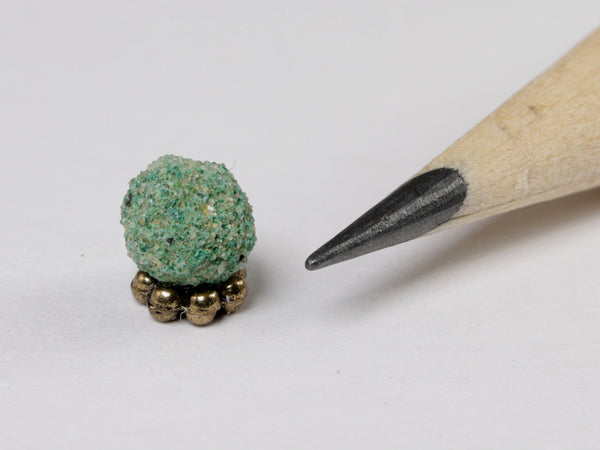 Natural tiny green malachite sphere, dollhouse miniature