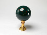 Polished bloodstone sphere on stand, dollhouse miniature