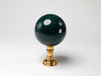 Polished bloodstone sphere on stand, dollhouse miniature