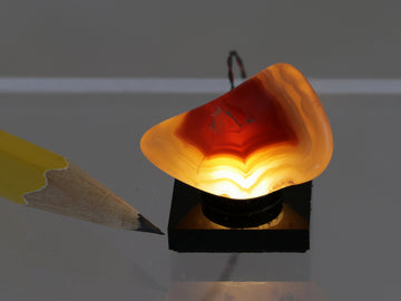 Banded agate, lighted.  Please read note about the electrics!