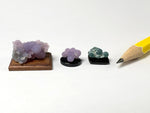 Grape agates, purple & green, Indonesia.  Dollhouse specimens