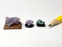 Grape agates, purple & green, Indonesia.  Dollhouse specimens