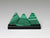 Other side of Arrangement of three malachite triangles, dollhouse miniature sculpture