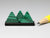 Arrangement of three malachite triangles, dollhouse miniature sculpture