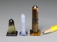 Crystal points - yellow, blue lace agate, tiger eye.  Dollhouse accessories
