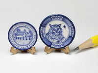 James Clark miniature plates, tiger and barn