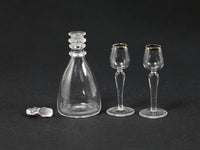 Francis Whittemore decanter & wine glasses, 1:12 scale