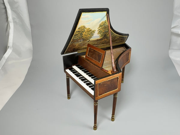 Fjare miniature harpsichord, painted lid, 1:12 scale