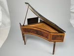 Rear view, Fjare miniature harpsichord, painted lid, 1:12 scale