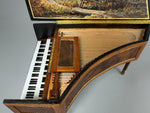 View from above, Fjare miniature harpsichord, painted lid, 1:12 scale