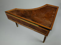 Back view, Fjare miniature harpsichord, painted lid, 1:12 scale