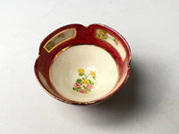 Teresa Welch porcelain bowl, red, floral