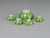 Undersides of Set of miniature red and green watermelon porcelain bowls, dollhouse miniatures