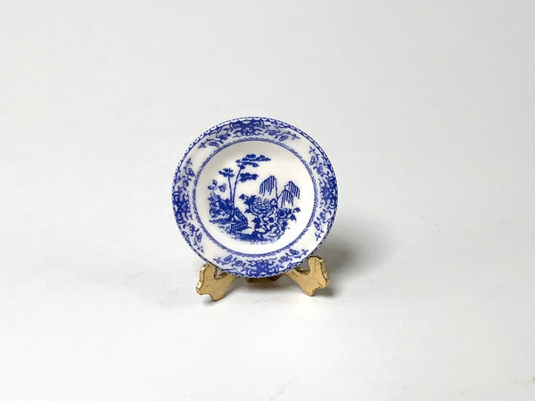 Stokesay Ware blue & white miniature plate