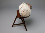 Side view, Carol Hardy 1:12 lacemaker's stand and pillow, dollhouse miniature