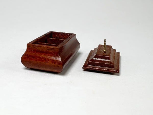 Richard Simms Georgian tea caddy, 1:12 scale miniature