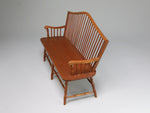 Side view, 1:12 scale Windsor bench by Ron Hammond, dollhouse miniature