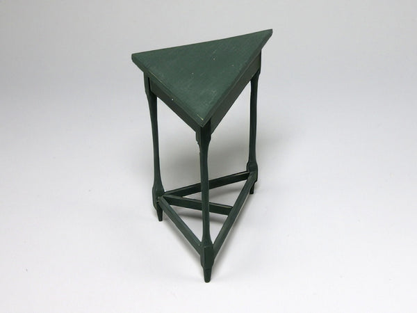Side view, Green corner table, Eileen McNulty-Bowers, dollhouse miniature 1:12 scale