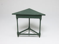 Back view, Side view, Green corner table, Eileen McNulty-Bowers, dollhouse miniature 1:12 scale
