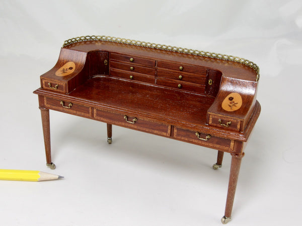 Wonnacott Carlton House desk, 1:12 scale dollhouse miniature