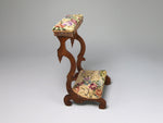 Side view, 1:12 scale prie-dieu, Nicole Walton Marble, dollhouse miniature