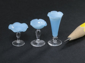 Francis Whittemore blue & clear glassware, sold individually