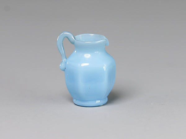 Blue glass Whittemore pitcher or creamer, 1:12 or 1:24 scale