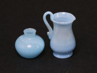 Whittemore blue vase and pitcher