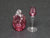 Whittemore cranberry basket and wine glass, 1:12 scale