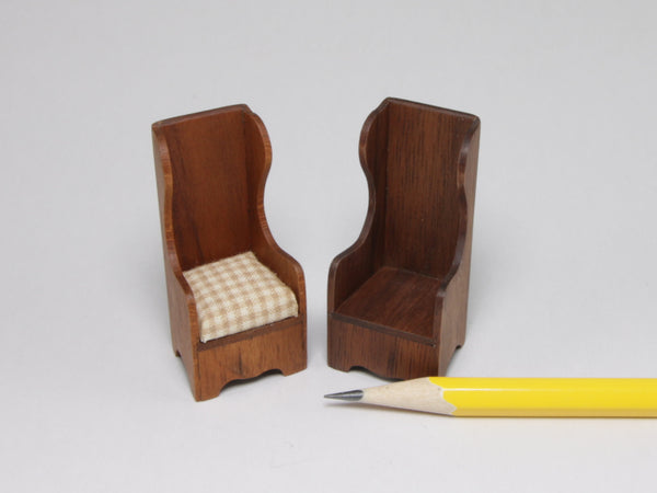 1:24 high backed chairs, Sue Hamlin dollhouse miniatures