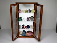 1:12 scale mineral collector's cabinet, open