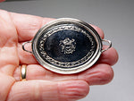 Acquisto decorated sterling silver tray, dollshouse miniature