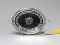 Decorated English footed tray, sterling silver, Pete Acquisto, IGMA Fellow